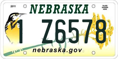 NE license plate 1Z6578