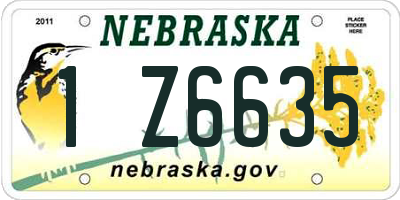 NE license plate 1Z6635