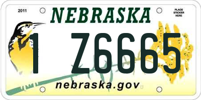 NE license plate 1Z6665
