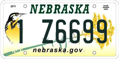 NE license plate 1Z6699