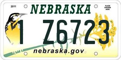 NE license plate 1Z6723