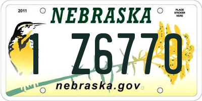 NE license plate 1Z6770
