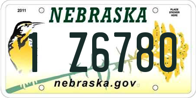 NE license plate 1Z6780