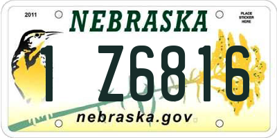 NE license plate 1Z6816