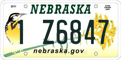 NE license plate 1Z6847