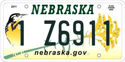 NE license plate 1Z6911