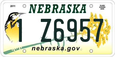 NE license plate 1Z6957