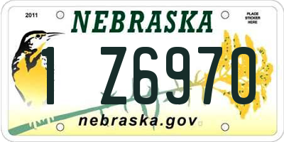 NE license plate 1Z6970