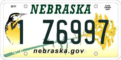 NE license plate 1Z6997