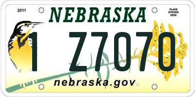 NE license plate 1Z7070