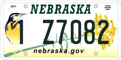 NE license plate 1Z7082