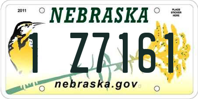 NE license plate 1Z7161