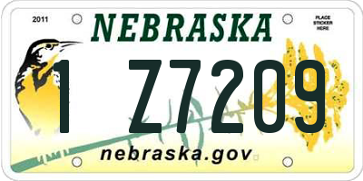 NE license plate 1Z7209