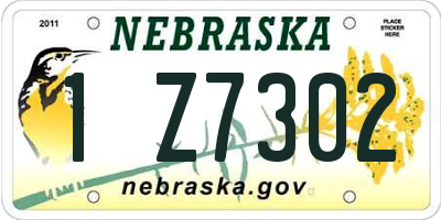 NE license plate 1Z7302