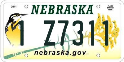 NE license plate 1Z7311