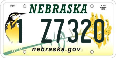 NE license plate 1Z7320
