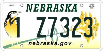 NE license plate 1Z7323