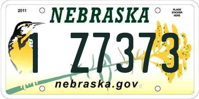 NE license plate 1Z7373