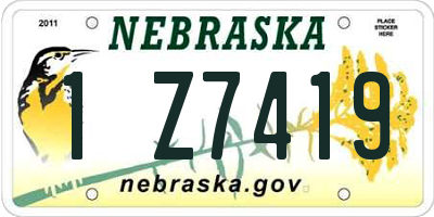 NE license plate 1Z7419