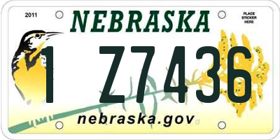 NE license plate 1Z7436