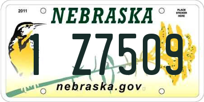 NE license plate 1Z7509