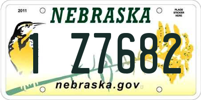 NE license plate 1Z7682