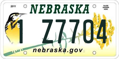 NE license plate 1Z7704