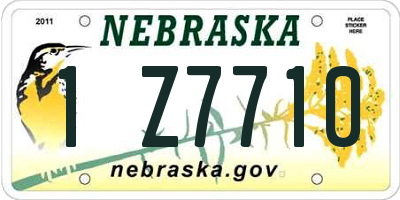 NE license plate 1Z7710