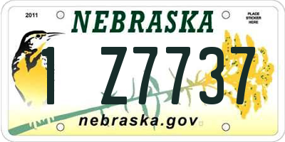 NE license plate 1Z7737