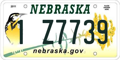 NE license plate 1Z7739