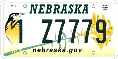 NE license plate 1Z7779