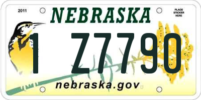 NE license plate 1Z7790