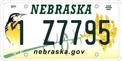 NE license plate 1Z7795