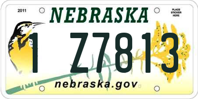 NE license plate 1Z7813