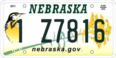 NE license plate 1Z7816