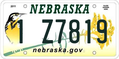 NE license plate 1Z7819