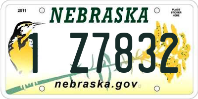 NE license plate 1Z7832