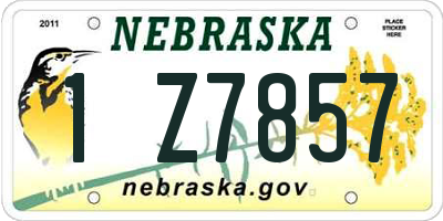 NE license plate 1Z7857