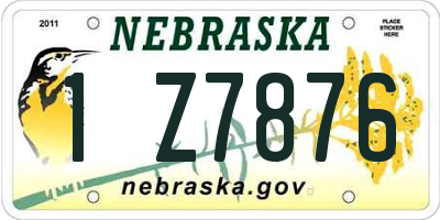 NE license plate 1Z7876