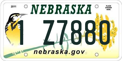 NE license plate 1Z7880