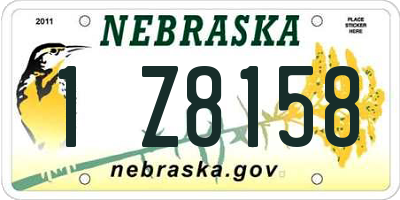 NE license plate 1Z8158