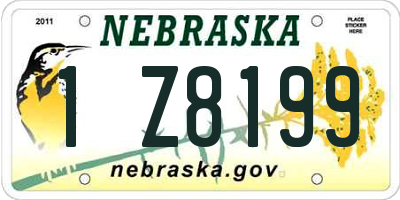 NE license plate 1Z8199