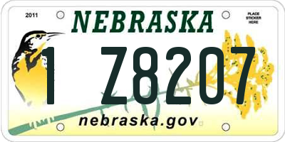 NE license plate 1Z8207