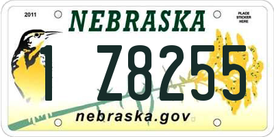 NE license plate 1Z8255