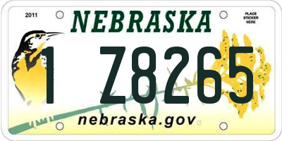NE license plate 1Z8265