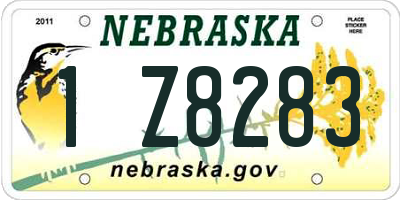 NE license plate 1Z8283