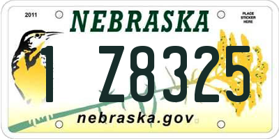 NE license plate 1Z8325