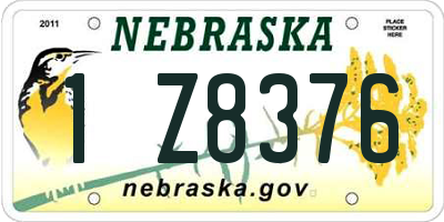 NE license plate 1Z8376