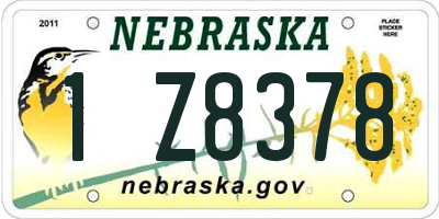 NE license plate 1Z8378