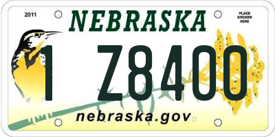 NE license plate 1Z8400